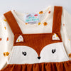 Fall Back to School Corduroy Fox Dress w/ Hair Bow