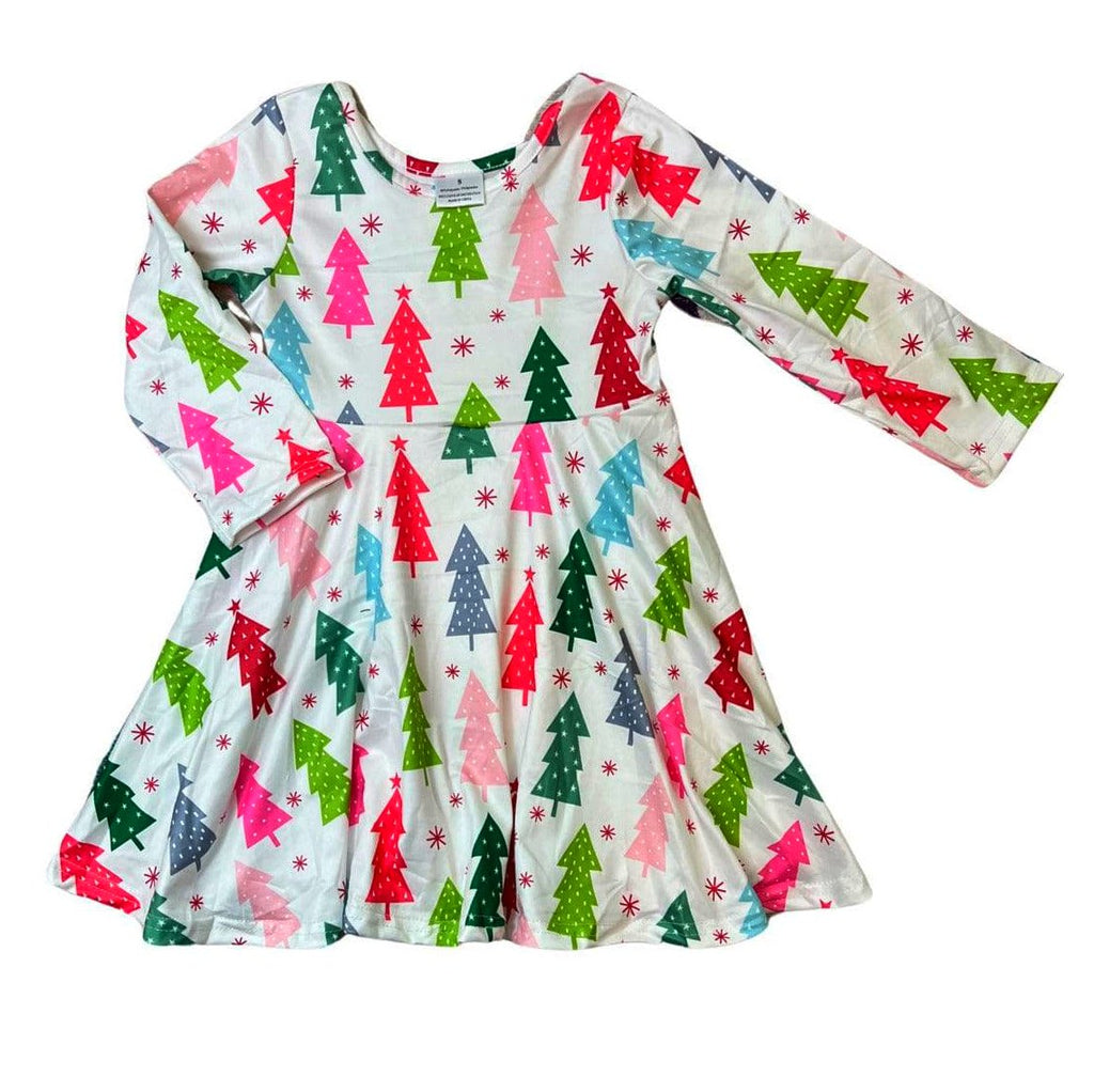 Christmas Tree Holiday Dress w/ Hairbow