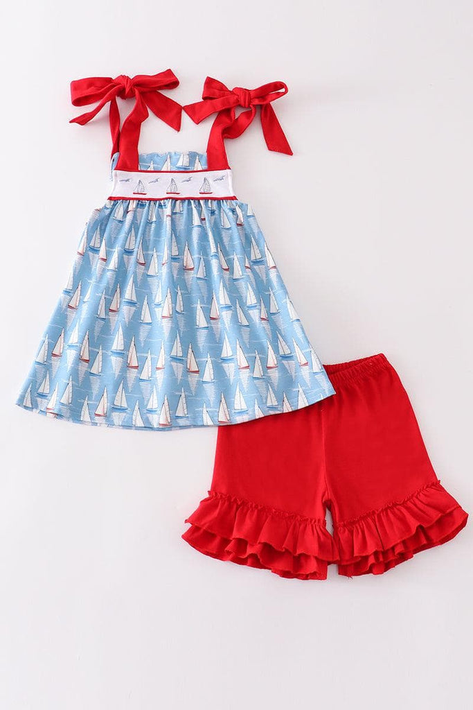 Regatta Summer Play Wear Set w/ Hair Bow