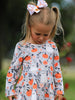 Halloween Pumpkin Ghost Girls Dress Long Sleeve Twirl Dress