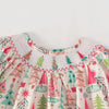 Christmas Smocked Vintage Tree Dress w/ Hair Bow