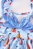 Watercolor Sailboat 1 Pc Swimsuit