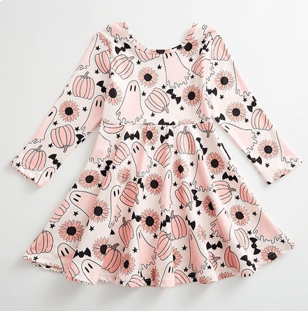 Halloween Pink Ghost Dress w/ Hairbow