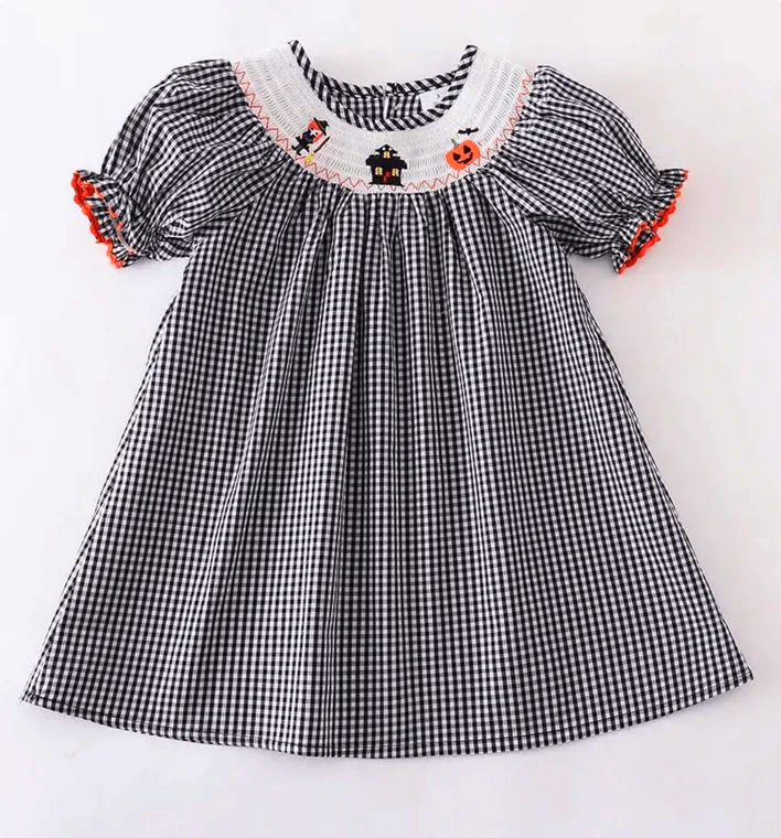 Halloween top smocked dresses