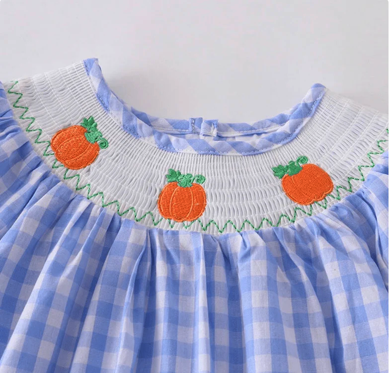 Thanksgiving Smocked Gingham Pumpkin Dress | Little Miss Marmalade Thanksgiving Smocked Gingham Pumpkin Dress | Little Miss Marmalade