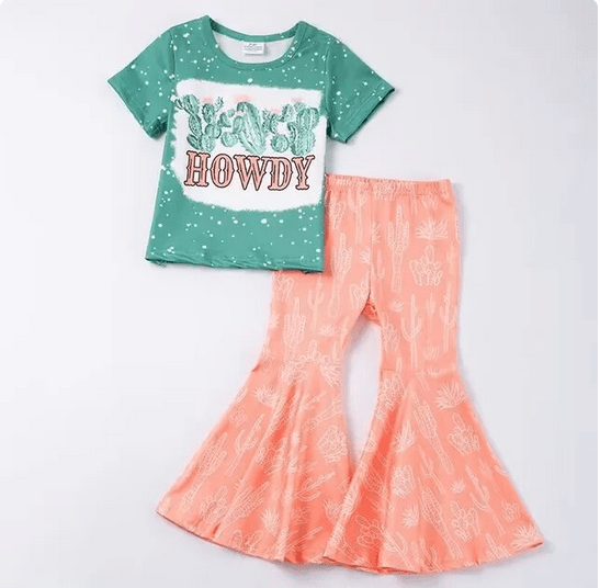 Cactus Howdy Western Girls Pant Outfit