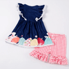 Navy Easter Egg Playwear Outfit w/ Hairbow