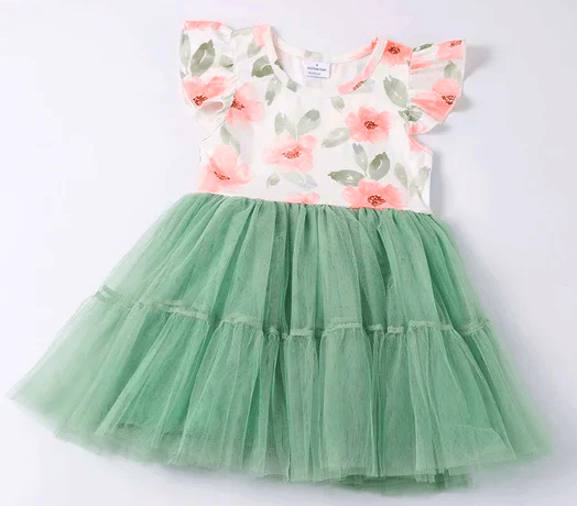 Sweet Sage Flower Playwear Tutu Dress