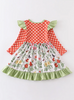 Fall Orange & Sage Butterfly Playwear Dress