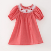 Valentine's Day Embroidered Red Smocked Dress w/ Hair Bow