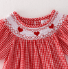 Valentine's Day Embroidered Red Smocked Dress w/ Hair Bow