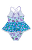 Whimy Blue Flower & Lace 1 pcs Swimsuit