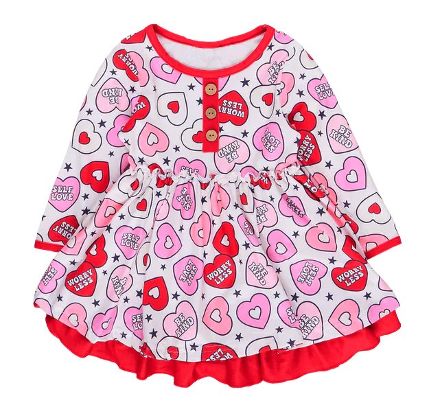 girl valentine s day dress pink red hearts Red Sequin Hearts Dress 3XL-8/9 Years