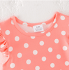 Coral Polka Dot Summer Play Wear Dress / Hair Bow