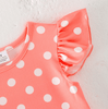 Coral Polka Dot Summer Play Wear Dress / Hair Bow