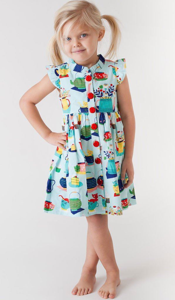 Tea & Kitties Blue Glen Park Dress - Little Miss Marmalade